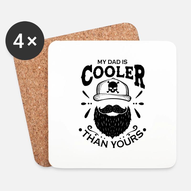 My Dad is cooler than yours - Untersetzer (4er-Set) - Weiß