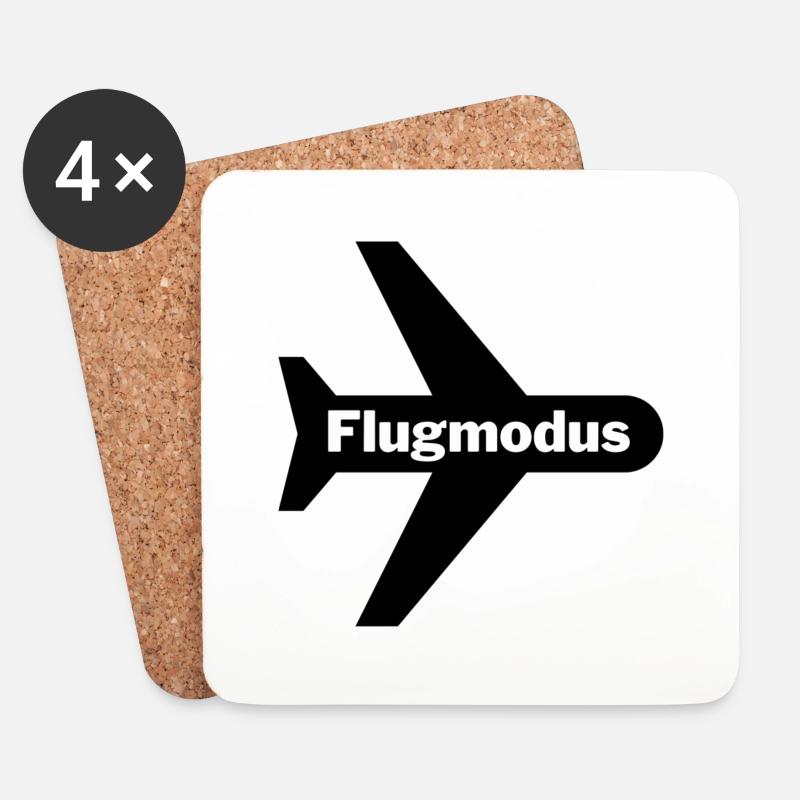 Flugmodus - Untersetzer (4er-Set) - Weiß