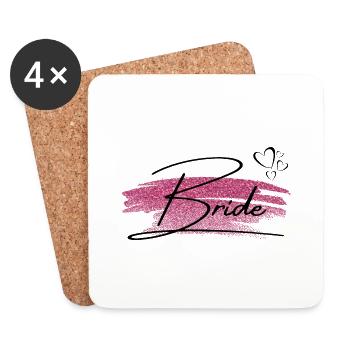 Braut Golden Pink - Die Braut - Untersetzer (4er-Set) - Weiß - Vorne