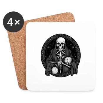 Skeletts Monolog - Untersetzer (4er-Set) - Weiß - Vorne