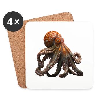 The octopus is a fascinating sea creature - Coasters (set of 4) - white - Front
