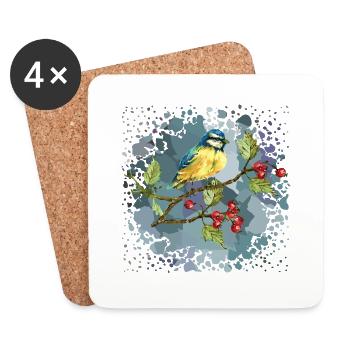 Colorful bird - Coasters (set of 4) - white - Front