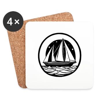 Voilier Voilier Sailor Voilier Voilier - Dessous de verre (lot de 4) - blanc - Devant