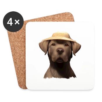Hundewelpe Labradorbesitzer Labrador Retriever - Untersetzer (4er-Set) - Weiß - Vorne