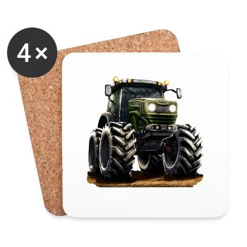 Tractors are getting bigger and bigger - Coasters (set of 4) - white - Front