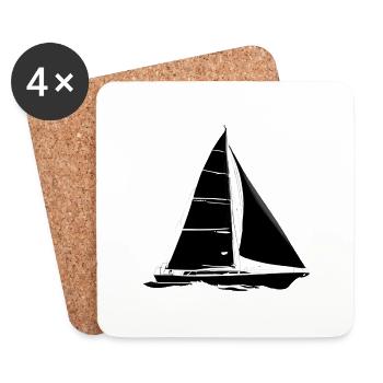 Sailor Sailing Sailboat Sailing Ship Sailing - Dessous de verre (lot de 4) - blanc - Devant