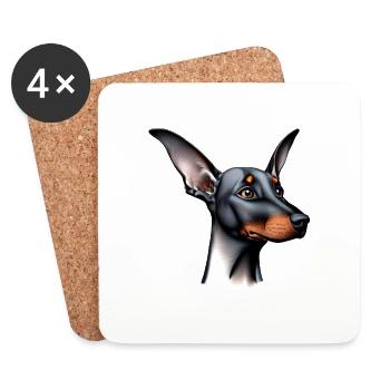 Doberman Doberman puppy dog Doberman trainer - Coasters (set of 4) - white - Front