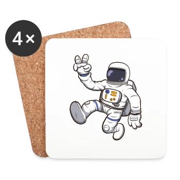 Astronaut In Space - Coasters (set of 4) - white - Front