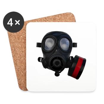 S10 Gasmaske - Untersetzer (4er-Set) - Weiß - Vorne