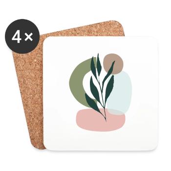 Style bohème minimaliste - Dessous de verre (lot de 4) - blanc - Devant