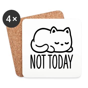Not today Cat Hangover - Coasters (set of 4) - white - Front