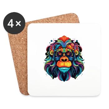 Orang-outan - Dessous de verre (lot de 4) - blanc - Devant