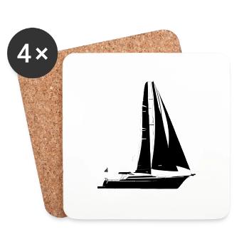 Sailor Sailboat Sailing Sailing Sailing Ship - Dessous de verre (lot de 4) - blanc - Devant