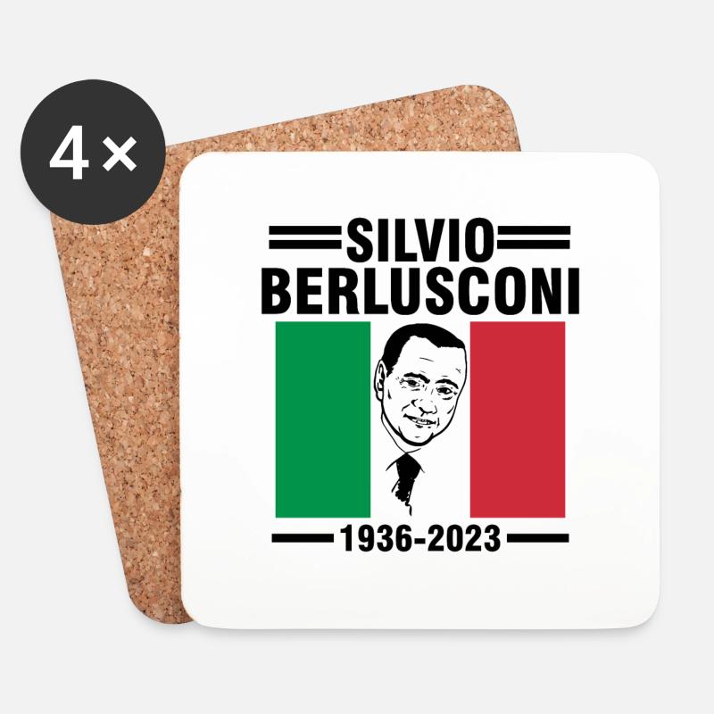 Silvio Berlusconi - 1936 - 2023 86 Jahre Silvio - Untersetzer (4er-Set) - Weiß