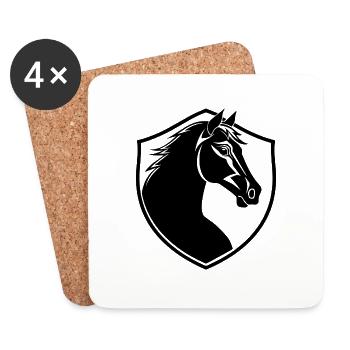 Pferd Pferdekopf Pony - Untersetzer (4er-Set) - Weiß - Vorne