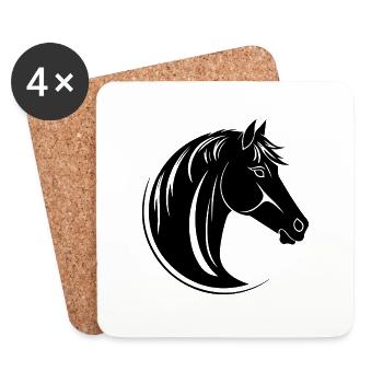 Pferd Pferdekopf Pony - Untersetzer (4er-Set) - Weiß - Vorne