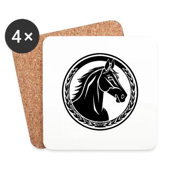 Pferd Pferdekopf Pony - Untersetzer (4er-Set) - Weiß - Vorne