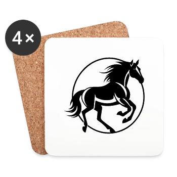 Pferd Pferdekopf Pony - Untersetzer (4er-Set) - Weiß - Vorne