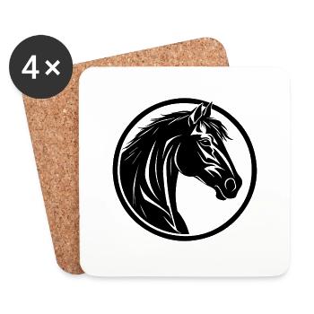 Pferd Pferdekopf Pony - Untersetzer (4er-Set) - Weiß - Vorne