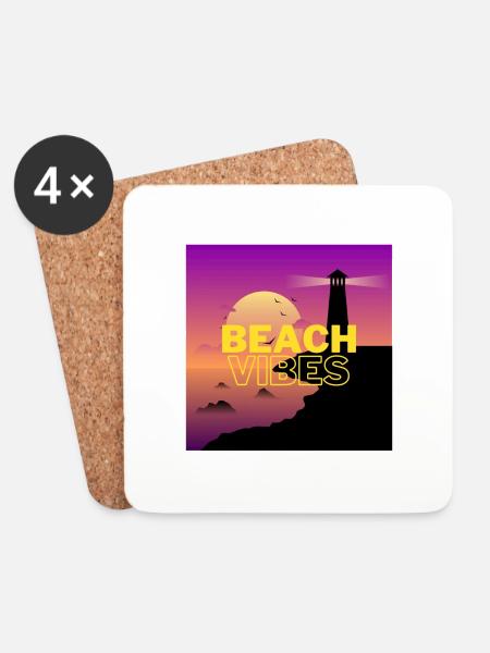 Beach 2 - Untersetzer (4er-Set) - Weiß