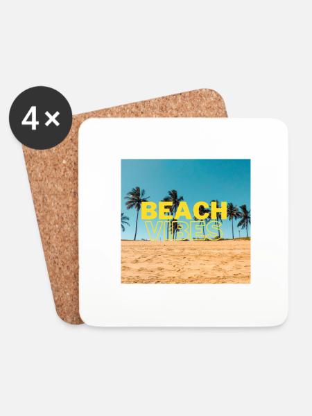 Beach 15 - Untersetzer (4er-Set) - Weiß