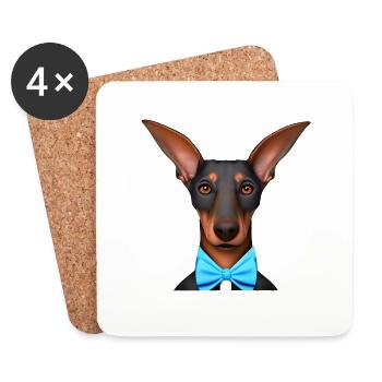 Doberman Dog Doberman Puppy Doberman Trainer - Coasters (set of 4) - white - Front