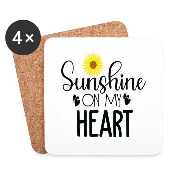 Sunshine on My Heart - Untersetzer (4er-Set) - Weiß - Vorne