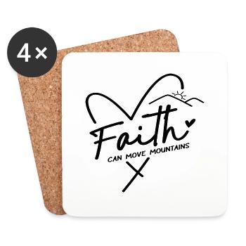 Faith can move Mountains - Coasters (set of 4) - white - Front
