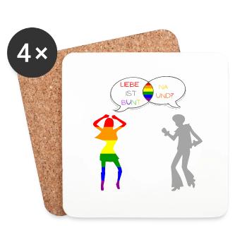 Liebe ist bunt - Untersetzer (4er-Set) - Weiß - Vorne