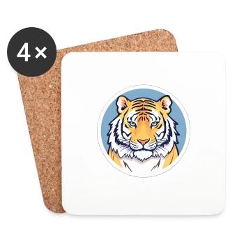 Majestätischer Tiger - Untersetzer (4er-Set) - Weiß - Vorne