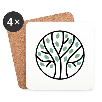 arbre - Dessous de verre (lot de 4) - blanc - Devant