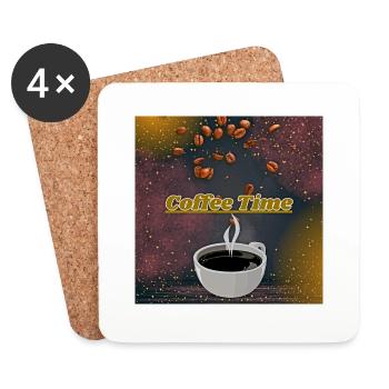 Coffe time - Untersetzer (4er-Set) - Weiß - Vorne