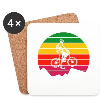 Triathlon Natation Bike Run Marathon - Dessous de verre (lot de 4) - blanc - Devant