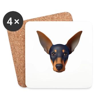 Doberman Doberman Trainer Dog Doberman Puppy - Coasters (set of 4) - white - Front
