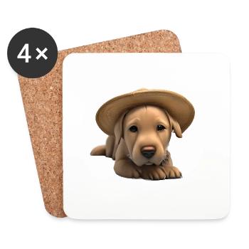 Dog owners Golden Retriever puppy dogs - Coasters (set of 4) - white - Front