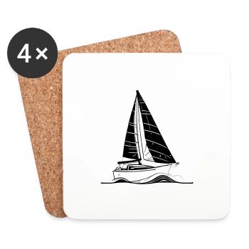Sailing Sailing Ship Sailing Sailboat Sailor - Coasters (set of 4) - white - Front