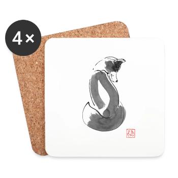 fox simple - Dessous de verre (lot de 4) - blanc - Devant