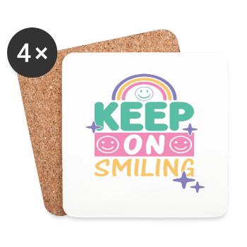 Keep On Smiling - Untersetzer (4er-Set) - Weiß - Vorne