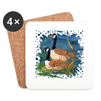 Vögel - Untersetzer (4er-Set) - Weiß - Vorne