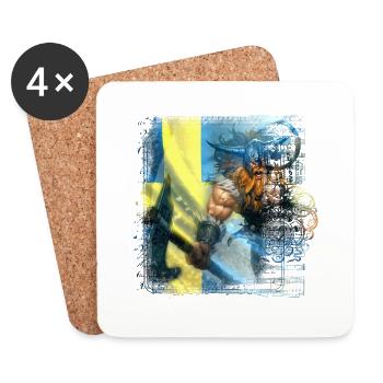 Suède Suède drapeau national norden skandinavia - Dessous de verre (lot de 4) - blanc - Devant