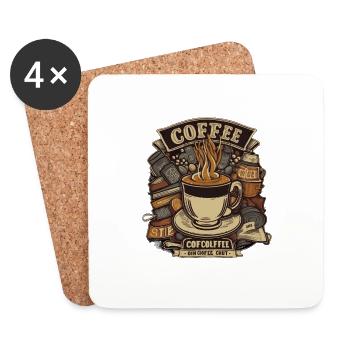 Le café est toujours une bonne idée - Dessous de verre (lot de 4) - blanc - Devant