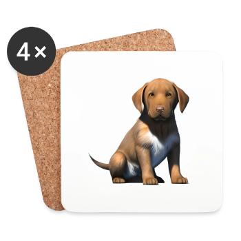 Labrador Retriever chiot Labrador propriétaire - Dessous de verre (lot de 4) - blanc - Devant