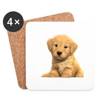 Hundewelpe Golden Retriever Hundebesitzer Hunde - Untersetzer (4er-Set) - Weiß - Vorne