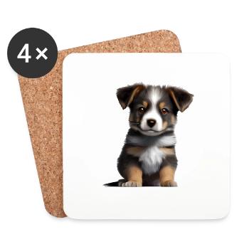 Chiot Berger Australien Propriétaire Chien - Dessous de verre (lot de 4) - blanc - Devant