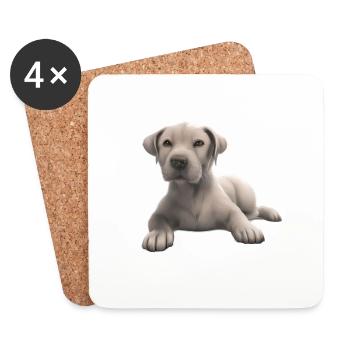 Labrador Retriever Labrador Propriétaire Chiot - Dessous de verre (lot de 4) - blanc - Devant