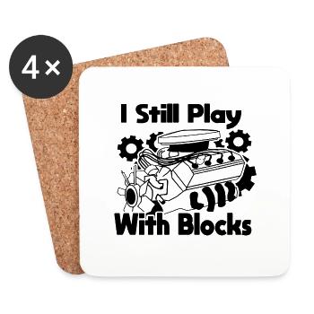 I still play with Blocks - Coasters (set of 4) - white - Front