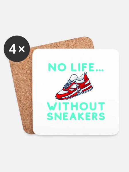 Sneaker logo mit Spruch - Untersetzer (4er-Set) - Weiß
