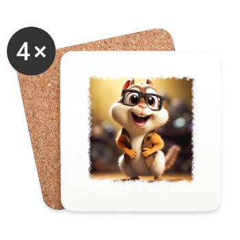 funny chipmunk - Coasters (set of 4) - white - Front