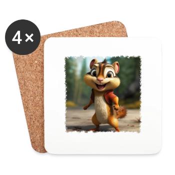 cool chipmunk - Coasters (set of 4) - white - Front