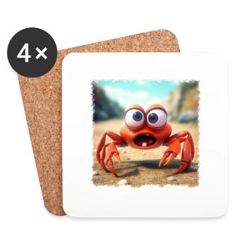 crazy crab - Coasters (set of 4) - white - Front